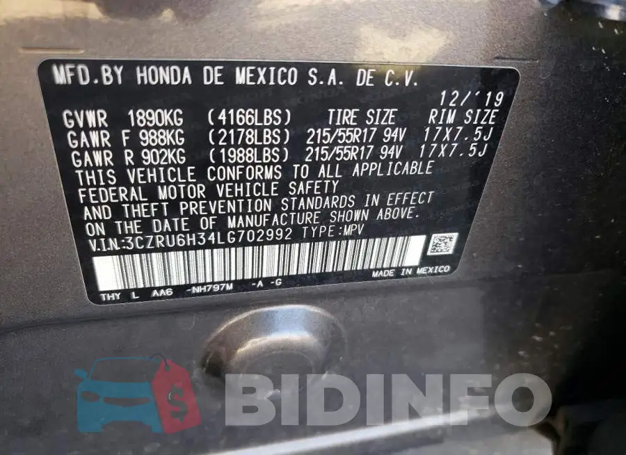 3CZRU6H34LG702992 Photo# 13