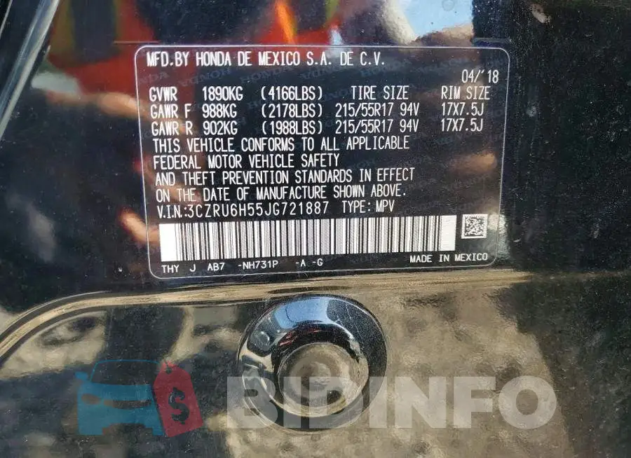 3CZRU6H55JG721887 Photo# 13