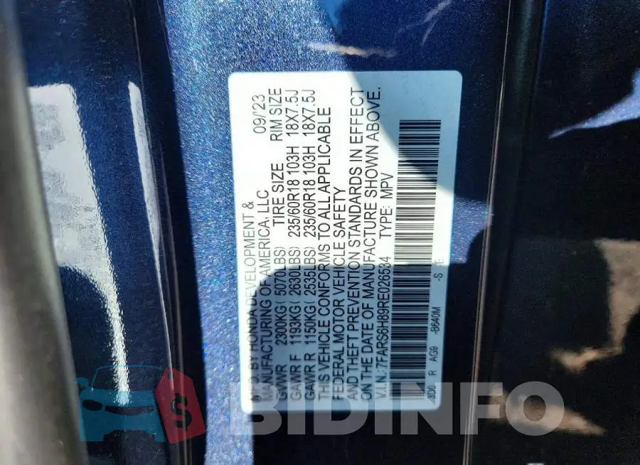 7FARS6H89RE026534 Photo# 13