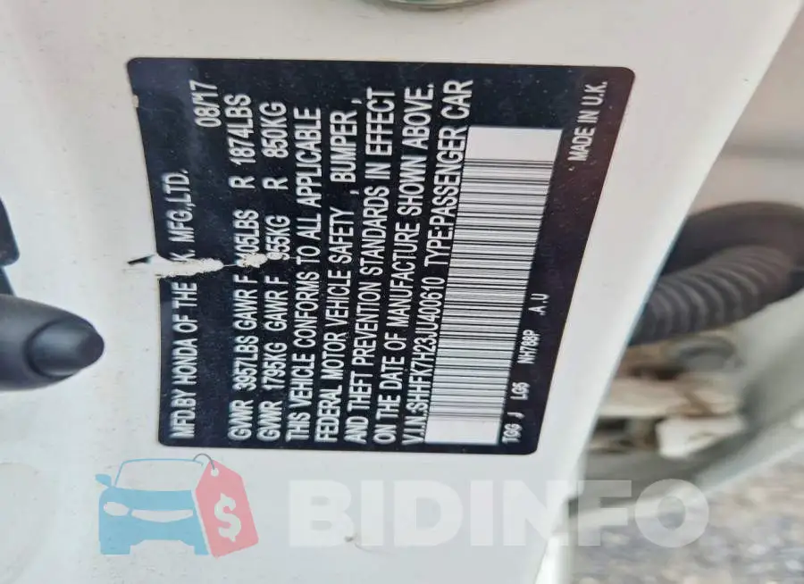 SHHFK7H23JU400610 Photo# 12