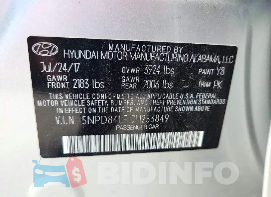 5NPD84LF1JH253849 Photo# 12
