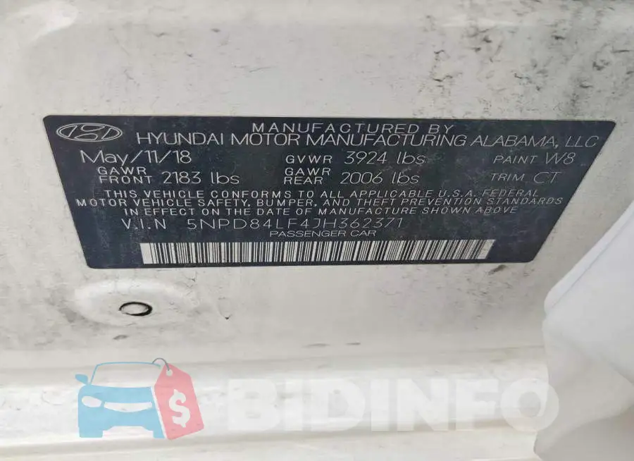 5NPD84LF4JH362371 Photo# 13