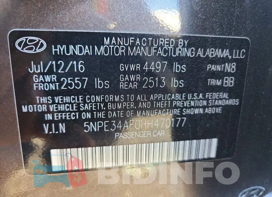 5NPE34AF0HH470177 Photo# 13
