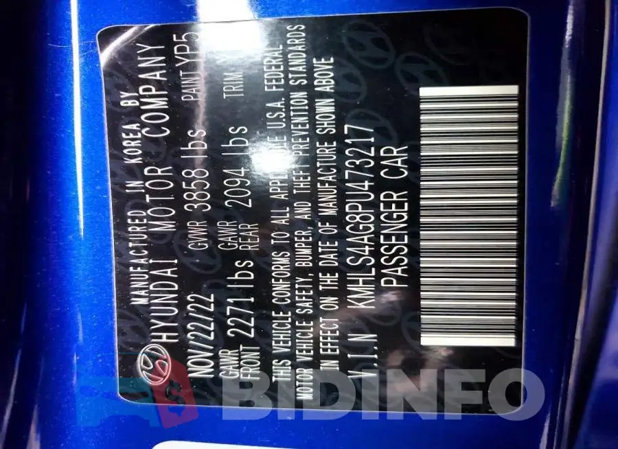KMHLS4AG8PU473217 Photo# 12