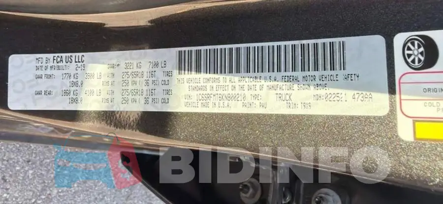 1C6SRFMT6KN800210 Photo# 10