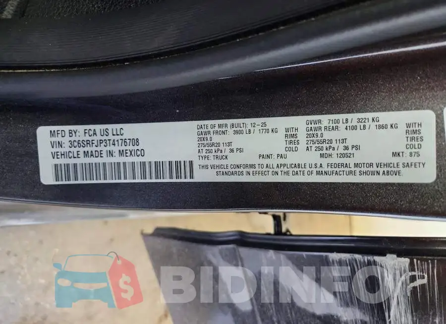 3C6SRFJP3T4176708 Photo# 12