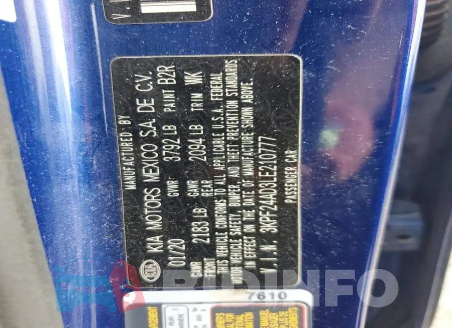 3KPF24AD3LE210777 Photo# 12