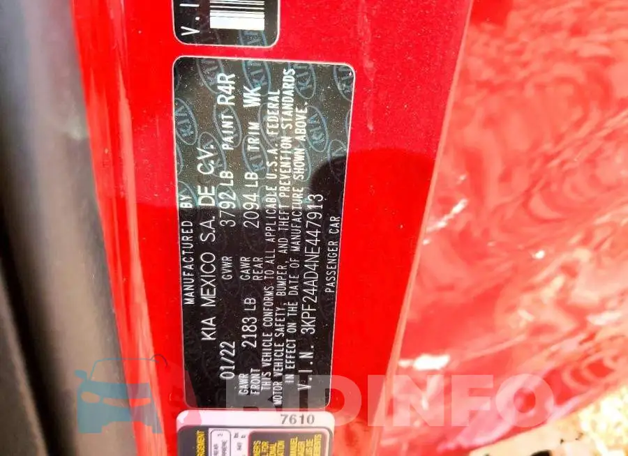 3KPF24AD4NE447913 Photo# 12