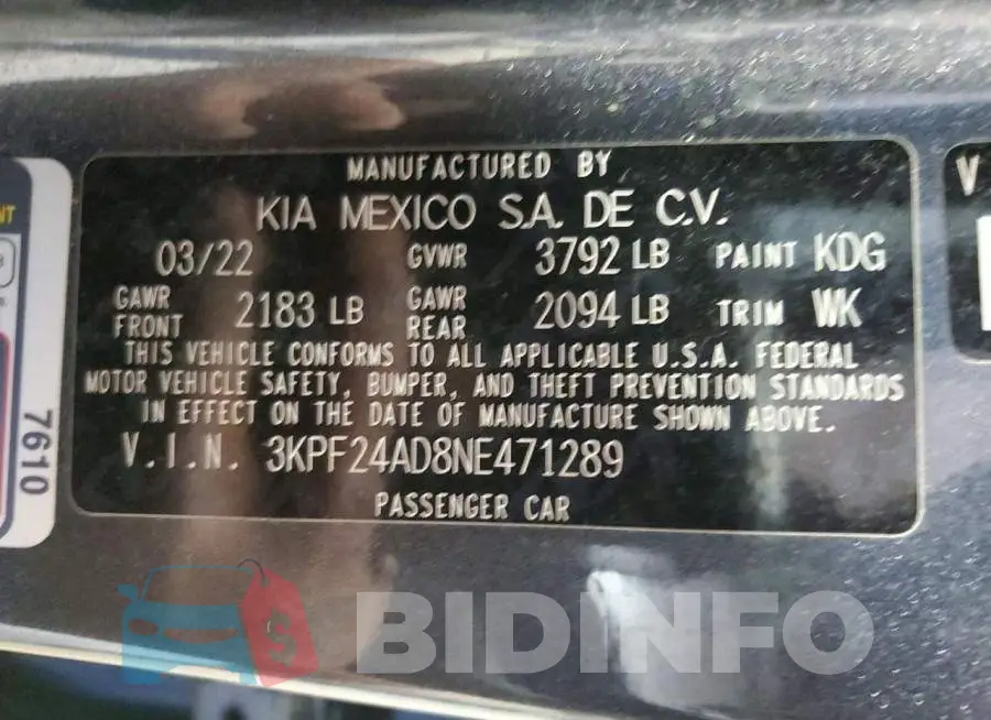 3KPF24AD8NE471289 Photo# 13
