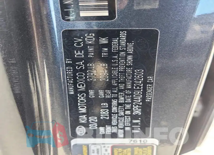 3KPF24AD9LE242603 Photo# 13
