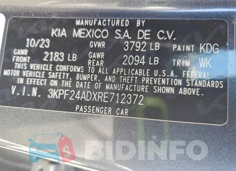 3KPF24ADXRE712372 Photo# 12