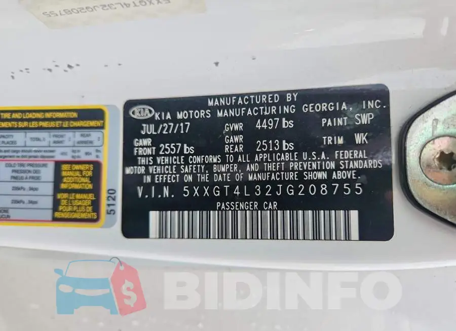 5XXGT4L32JG208755 Photo# 12