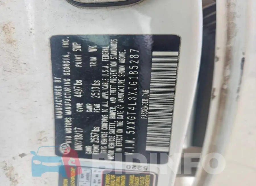 5XXGT4L3XJG185287 Photo# 13