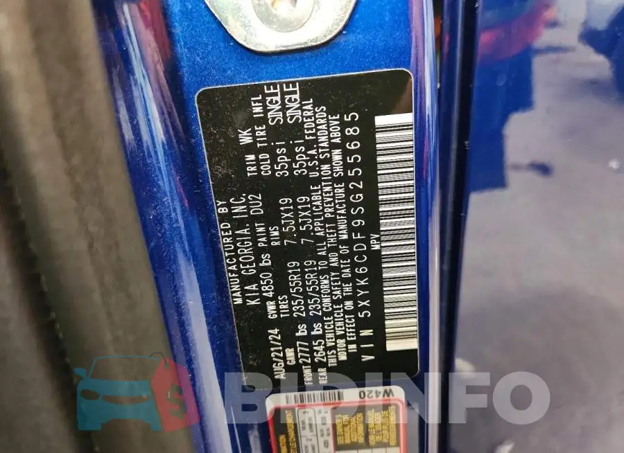 5XYK6CDF9SG255685 Photo# 13