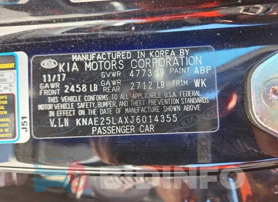 KNAE25LAXJ6014355 Photo# 12