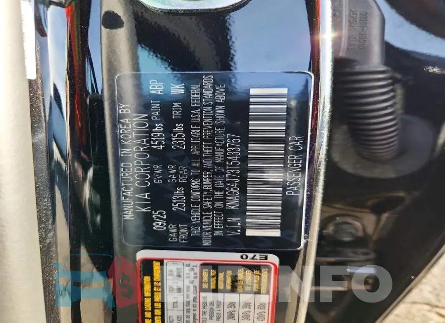 KNAG64J73T5433767 Photo# 13
