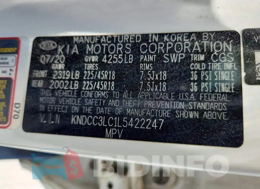 KNDCC3LC1L5422247 Photo# 12