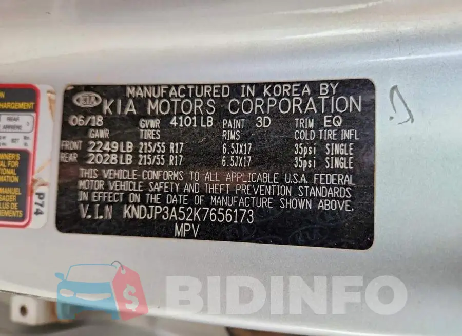 KNDJP3A52K7656173 Photo# 12