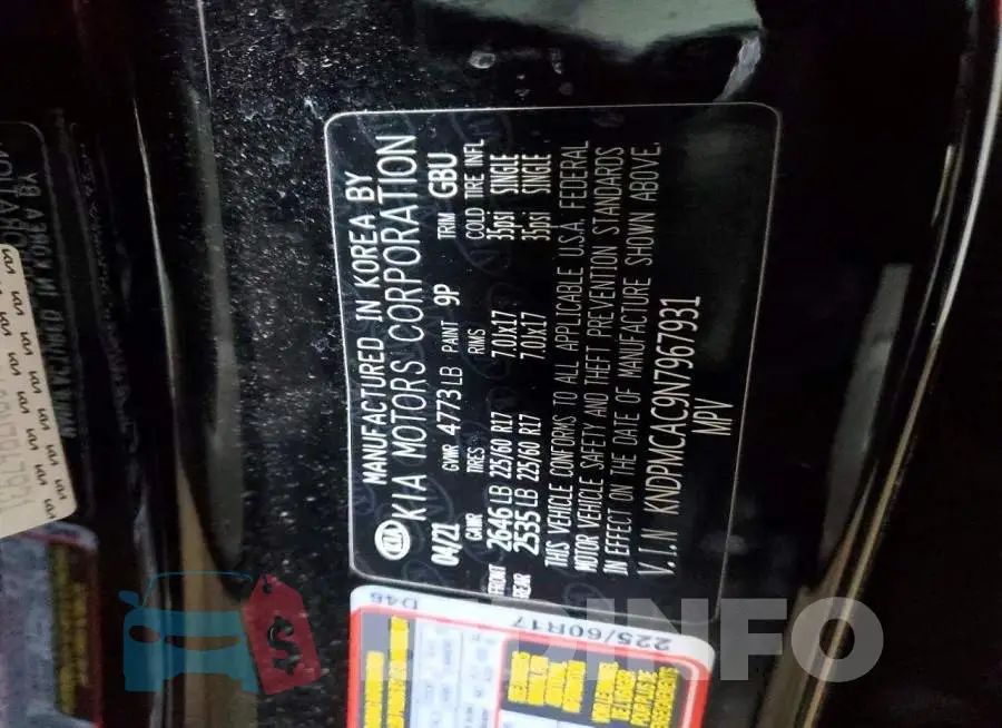 KNDPMCAC9N7967931 Photo# 13