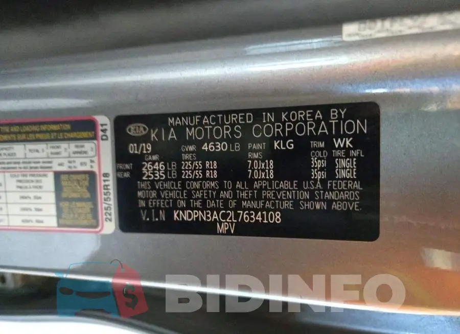 KNDPN3AC2L7634108 Photo# 14