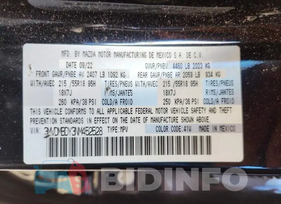 3MVDMBDY3NM452528 Photo# 13
