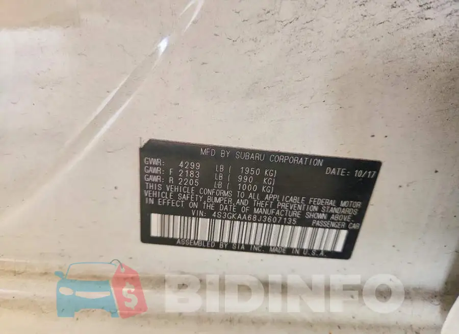 4S3GKAA68J3607135 Photo# 12
