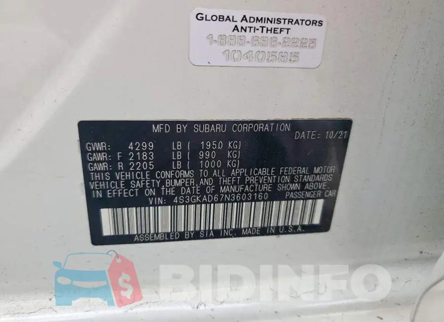 4S3GKAD67N3603160 Photo# 13