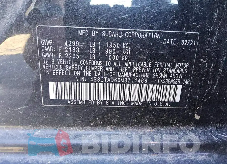 4S3GTAD60M3711468 Photo# 13