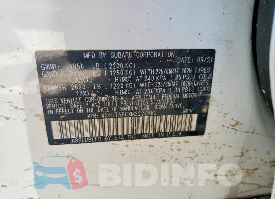 4S4BTAFCXM3227462 Photo# 12