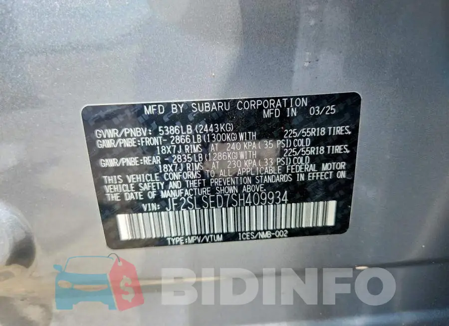JF2SLSED7SH409934 Photo# 13