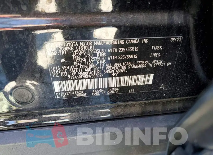 2T3A1RFV0PW399037 Photo# 13