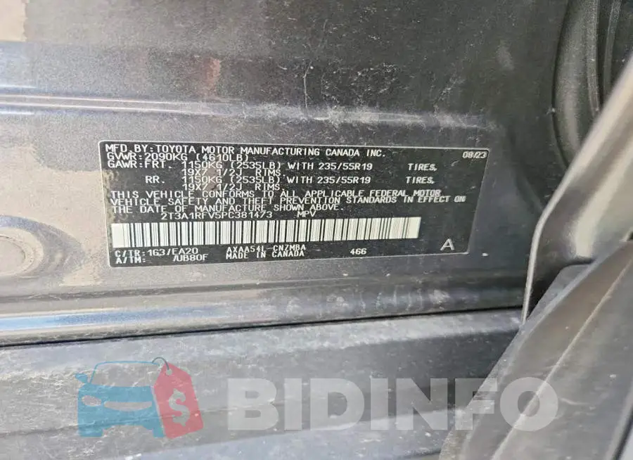 2T3A1RFV5PC381473 Photo# 13
