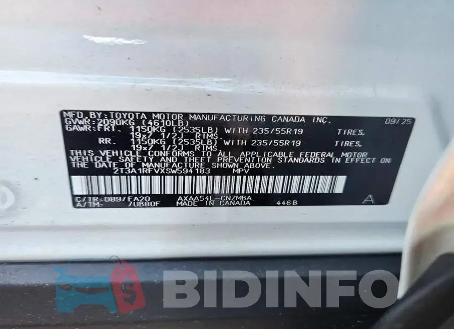 2T3A1RFVXSW594183 Photo# 14