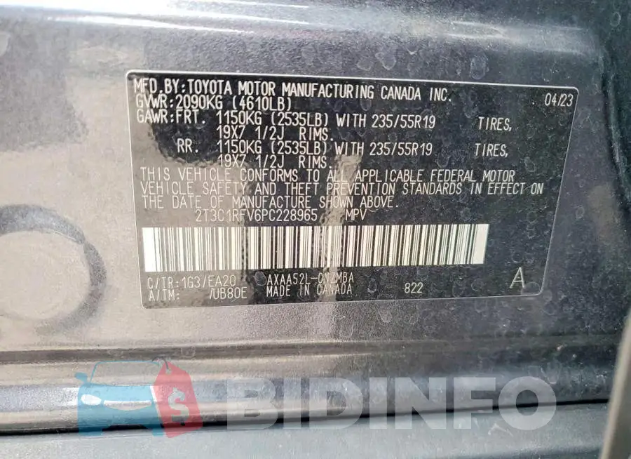 2T3C1RFV6PC228965 Photo# 13