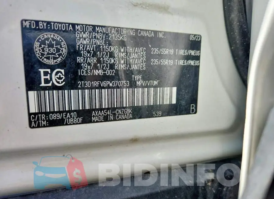 2T3D1RFV6PW370753 Photo# 12