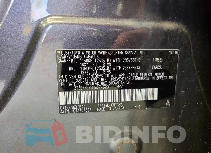 2T3DFREV6HW574523 Photo# 13