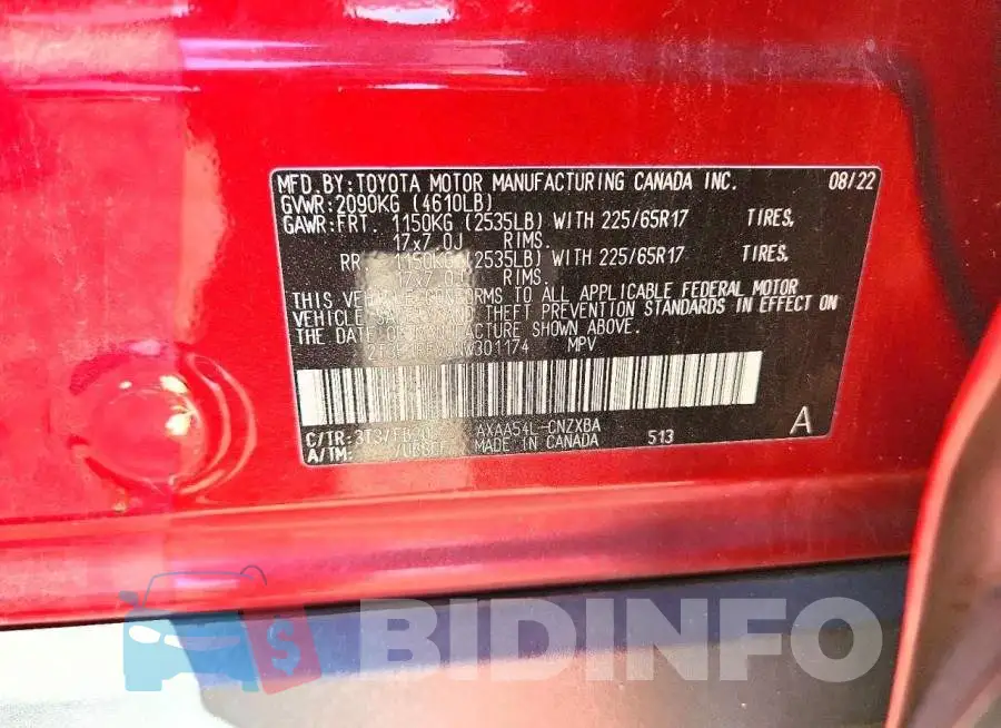 2T3F1RFV0NW301174 Photo# 13