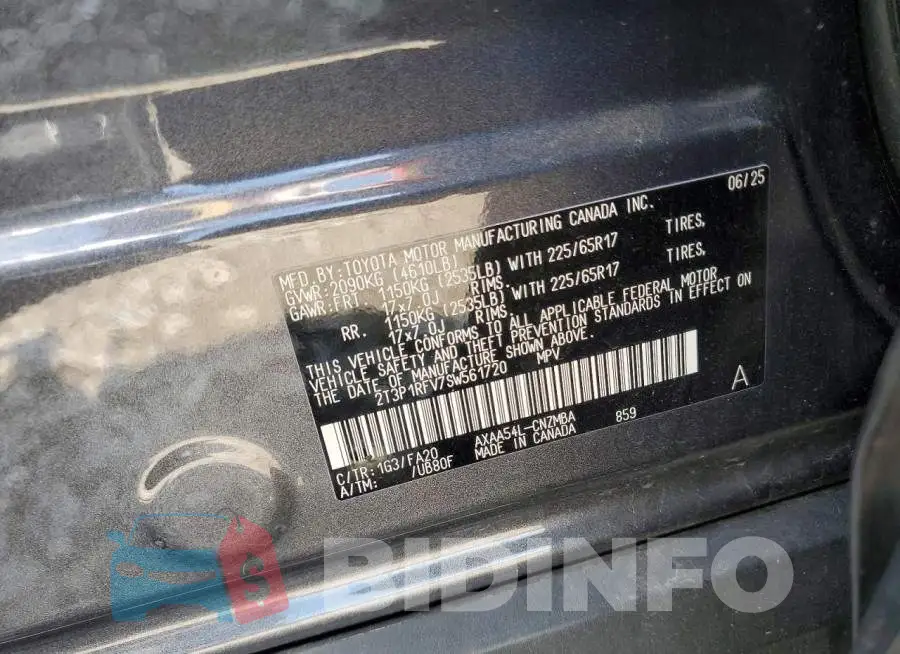 2T3P1RFV7SW561720 Photo# 14