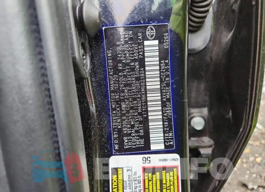 4T1C11BKXMU021804 Photo# 12