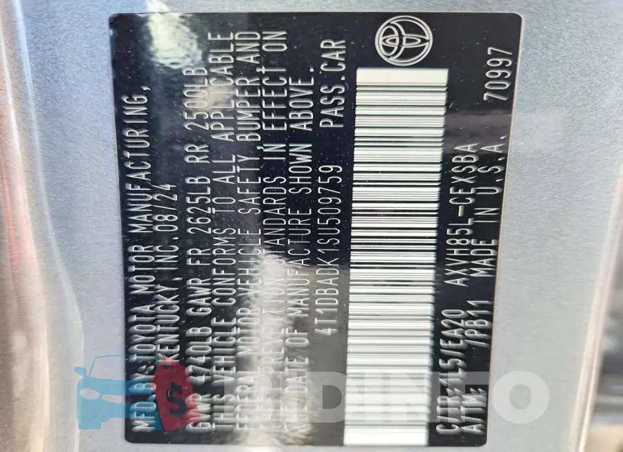 4T1DBADK1SU509759 Photo# 13