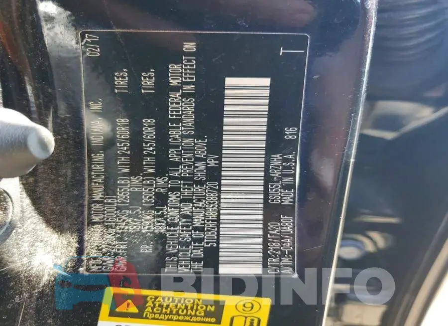 5TDBZRFH8HS388720 Photo# 13