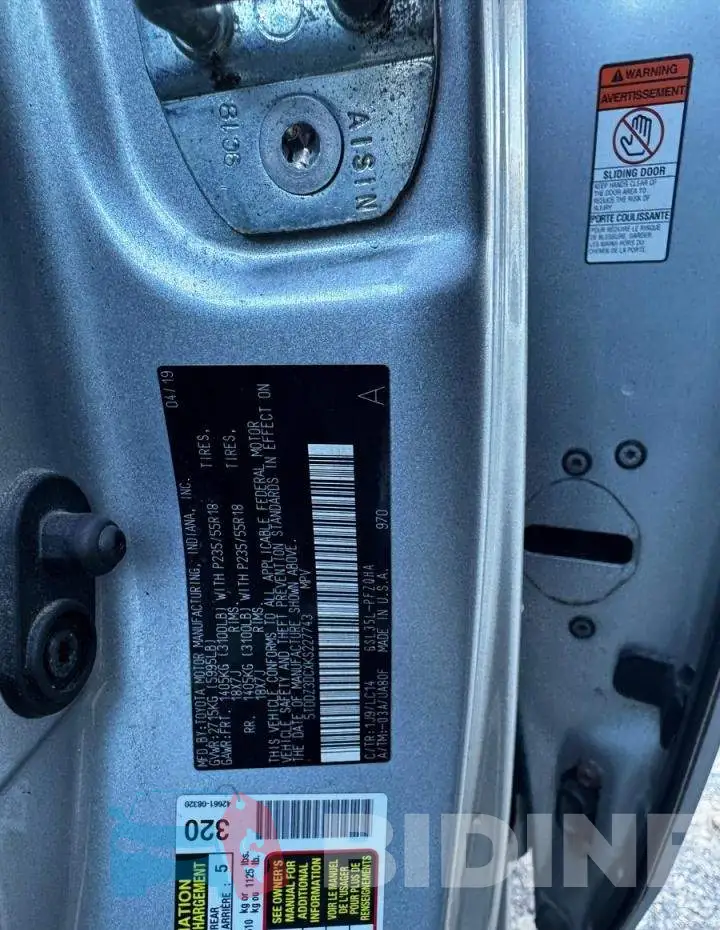 5TDDZ3DCXKS227743 Photo# 10