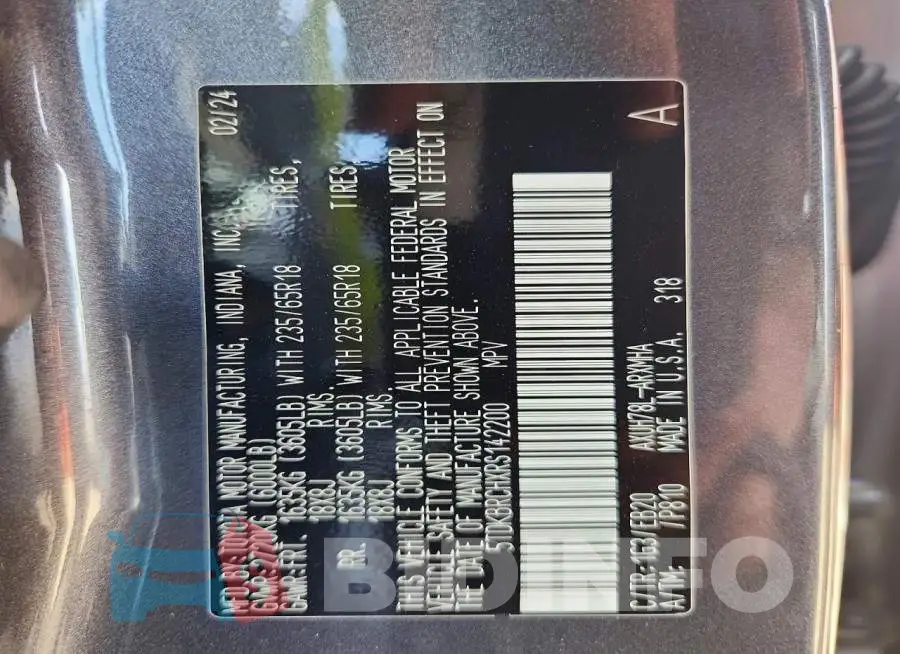 5TDKBRCHXRS142200 Photo# 12