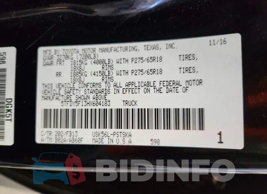 5TFDY5F13HX604183 Photo# 13