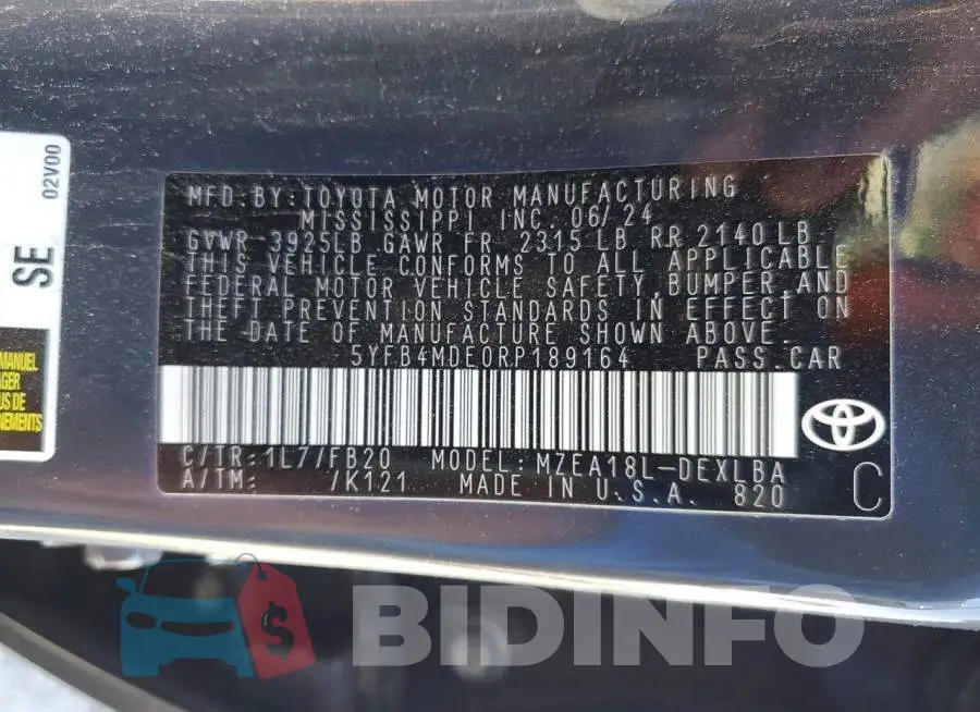 5YFB4MDE0RP189164 Photo# 12
