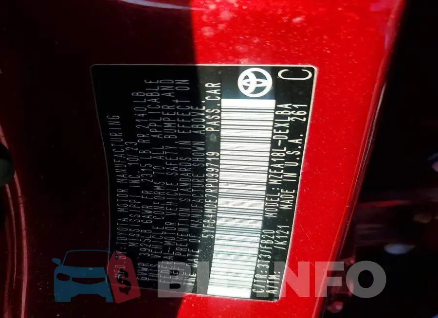5YFB4MDE7RP099719 Photo# 12