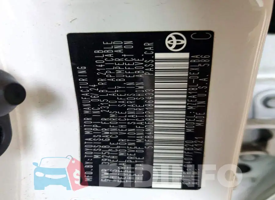 5YFB4MDE8RP186433 Photo# 13