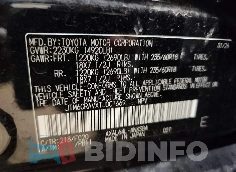 JTM6CRAVXTJ001669 Photo# 13