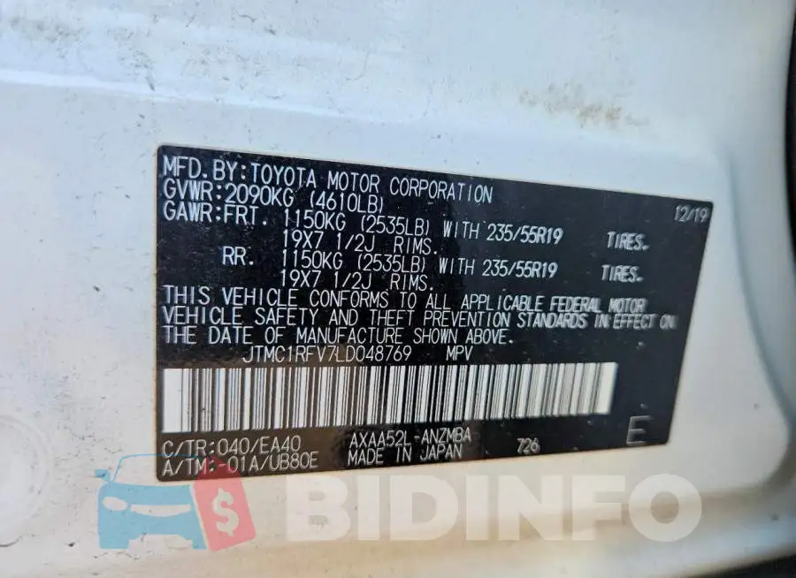 JTMC1RFV7LD048769 Photo# 13