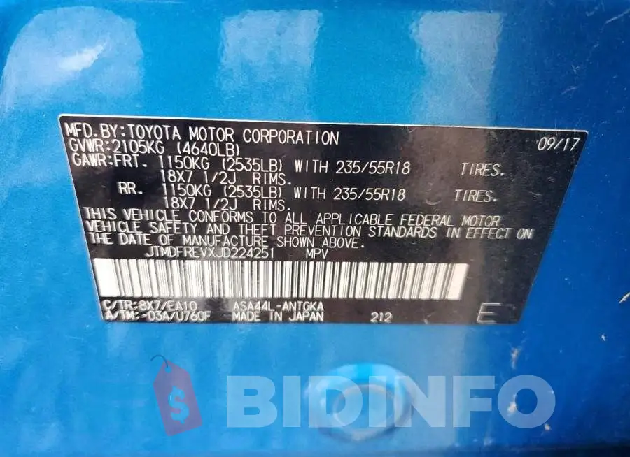 JTMDFREVXJD224251 Photo# 13